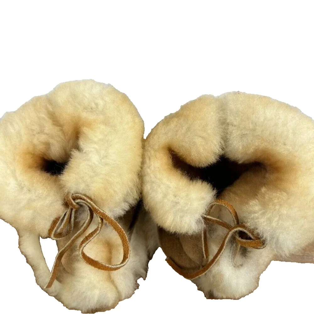 Fur Brown Baby Slippers Unisex Girls & Boys - Size: 3-6 Months